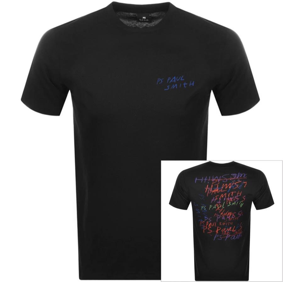 Alternative Image for ProductPS By Paul Smith Scrapbook Logo T Shirt Black1